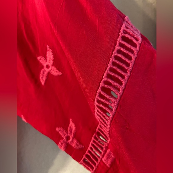 Johnny Was Embroidered Magenta Pink Tunic Shirt Size Medium - Picture 5 of 10